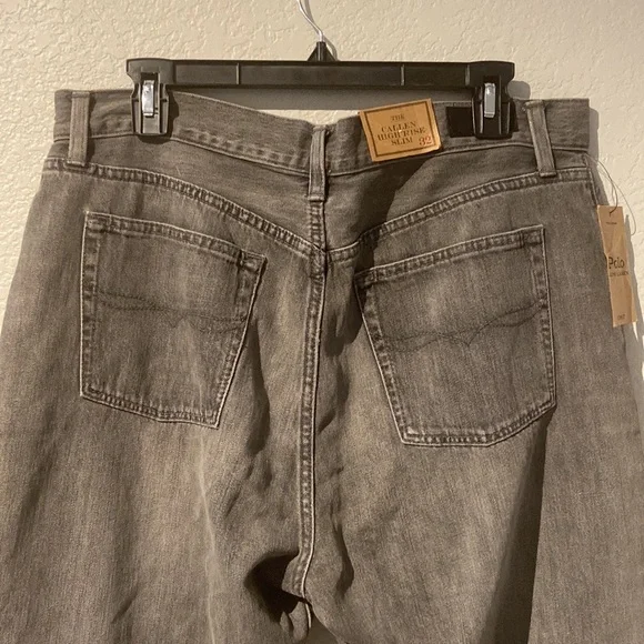 POLO RALPH LAUREN GREY HIGH WAIST SLIM
STRAIGHT CROP JEANS Size 32 NWT - Picture 9 of 15